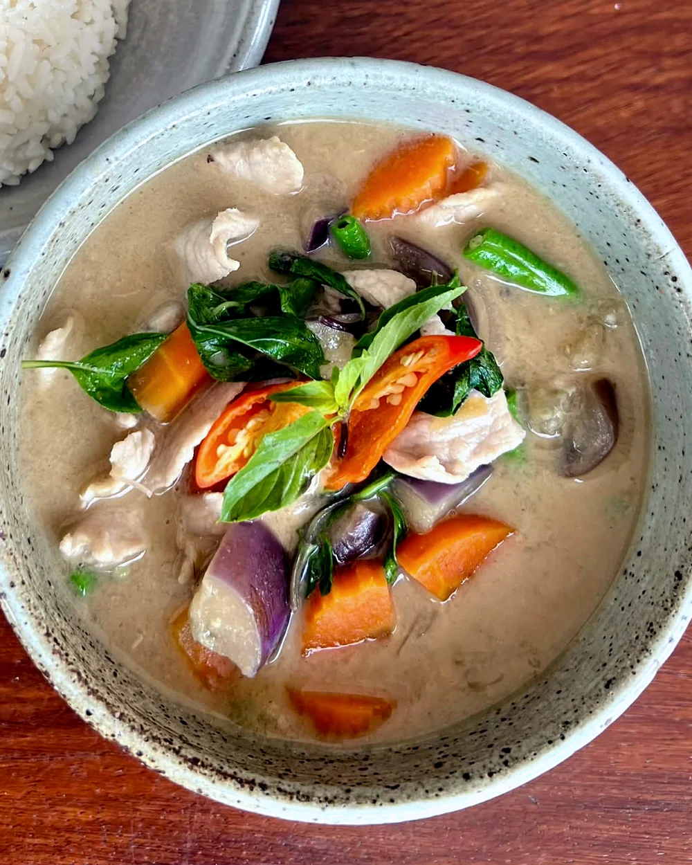 Gaeng Kiew Wan green curry with rice