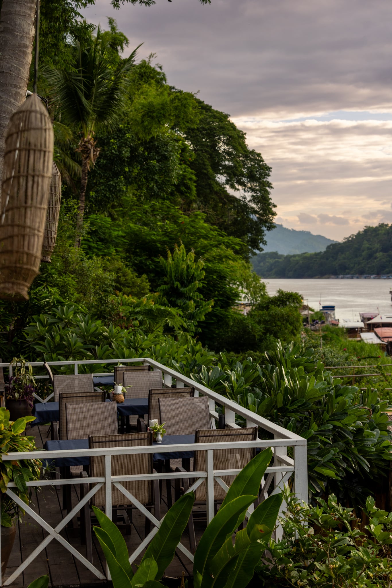 The riverside terrace over the Mekong