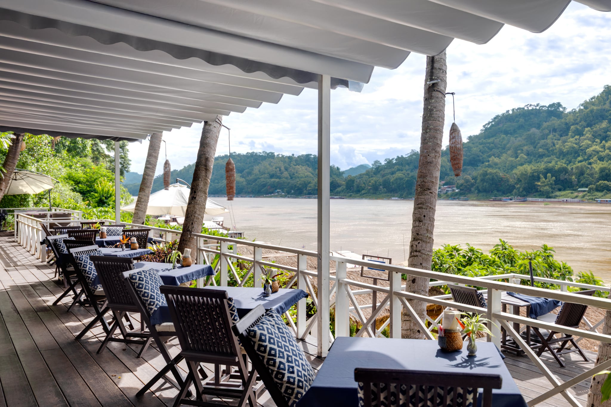The shaded terrace at The Belle Rive Terrace