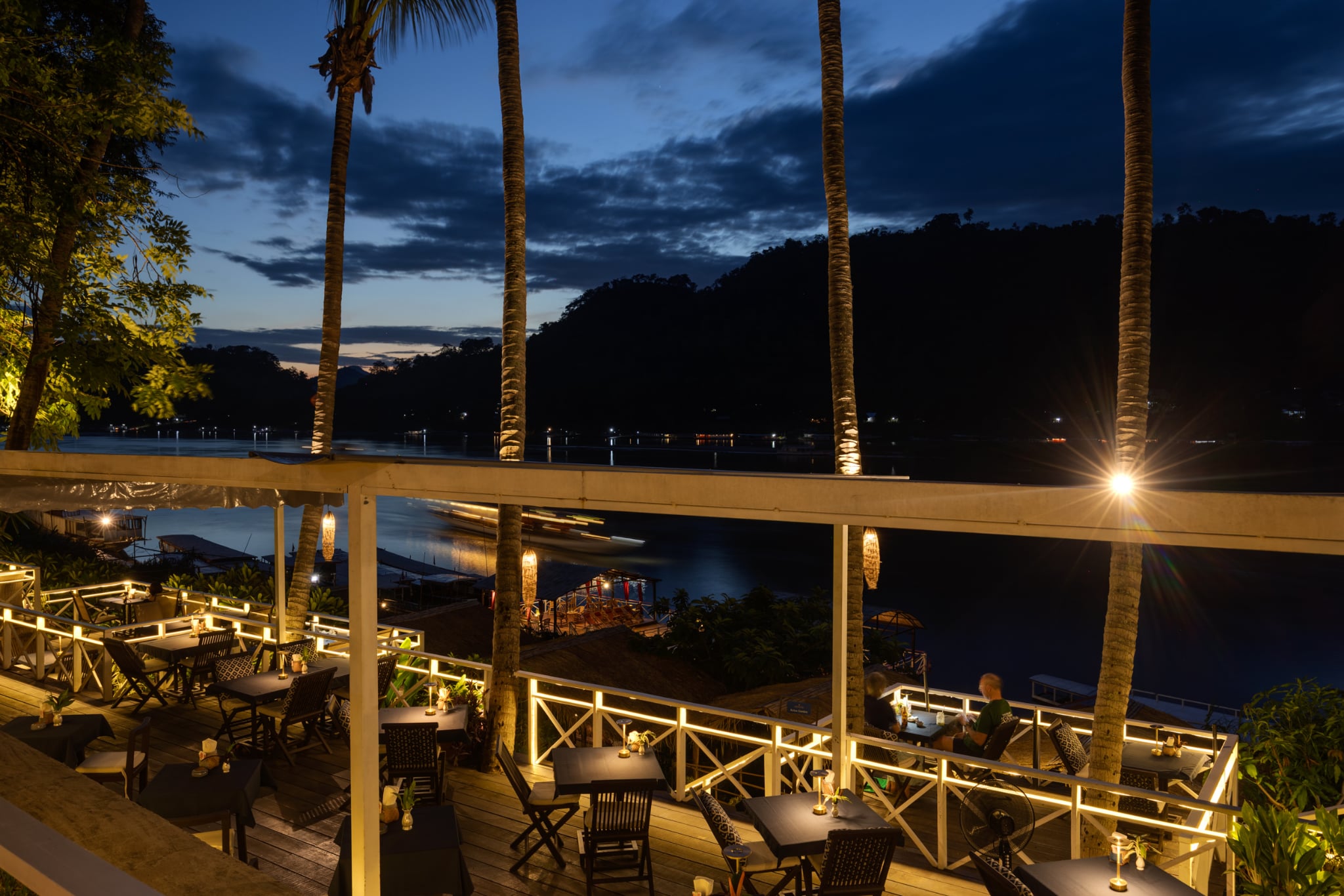 The terrace facing the Mekong
