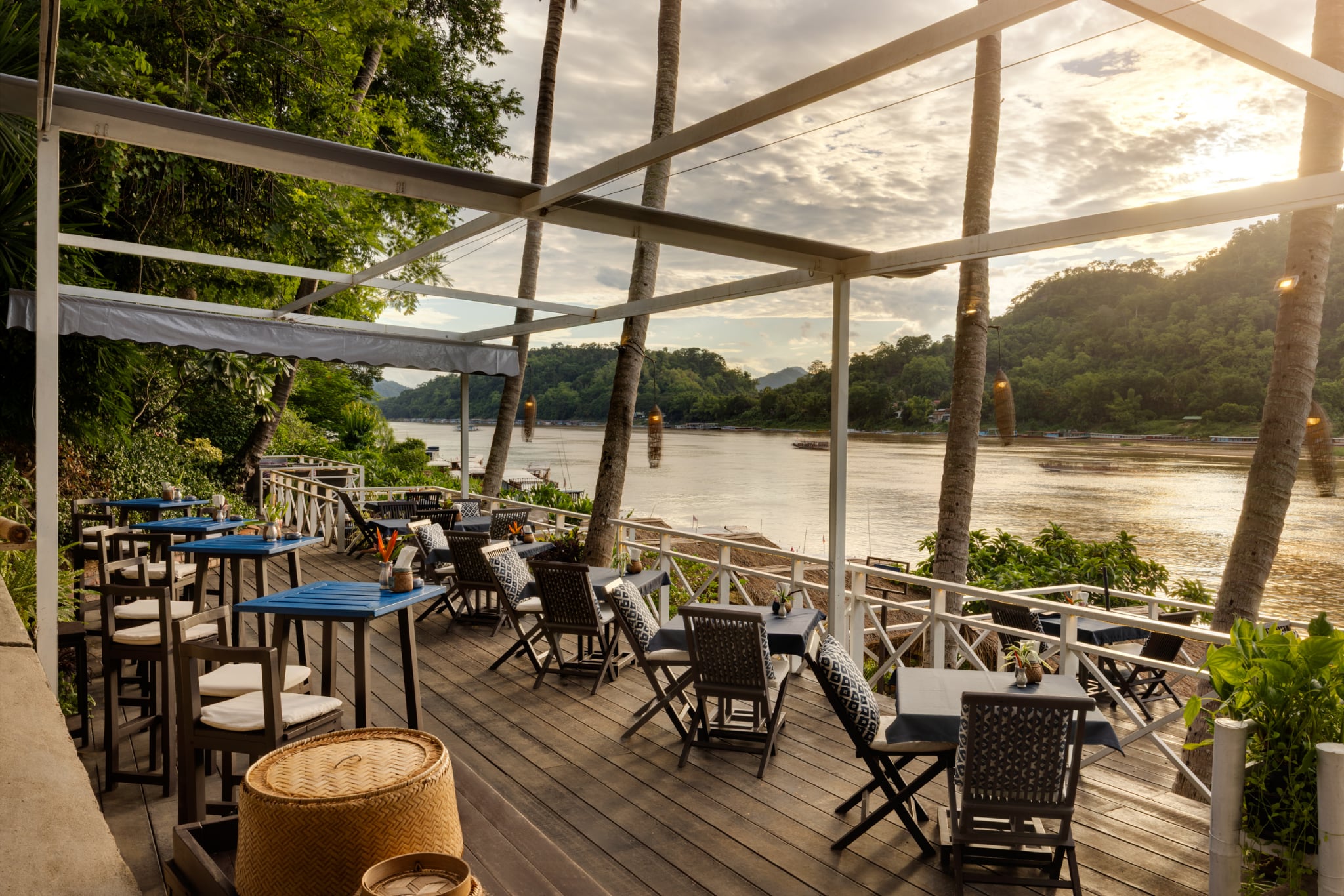 The terrace setting in Luang Prabang
